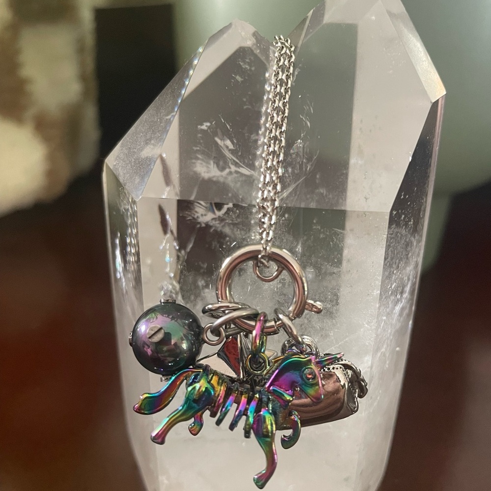 Coach Iridescent Unicorn Charm Necklace
